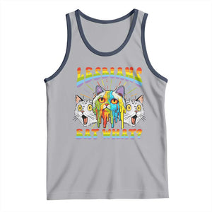 Funny Lesbians Eat What? Tank Top Scared Cat LGBT Pride TS09 Athletic Heather Navy Print Your Wear