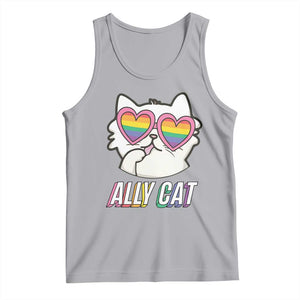 LGBTQ Ally Pride Rainbow Cat Lover Tank Top TS09 Athletic Heather Print Your Wear