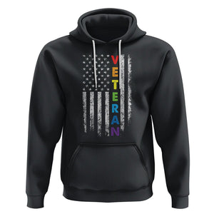 LGBT Veteran Hoodie American Flag Rainbow Military Army TS09 Black Printyourwear