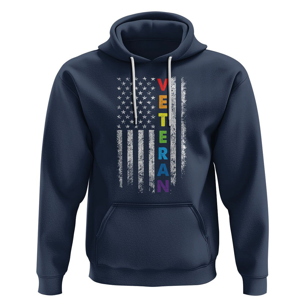 LGBT Veteran Hoodie American Flag Rainbow Military Army TS09 Navy Printyourwear