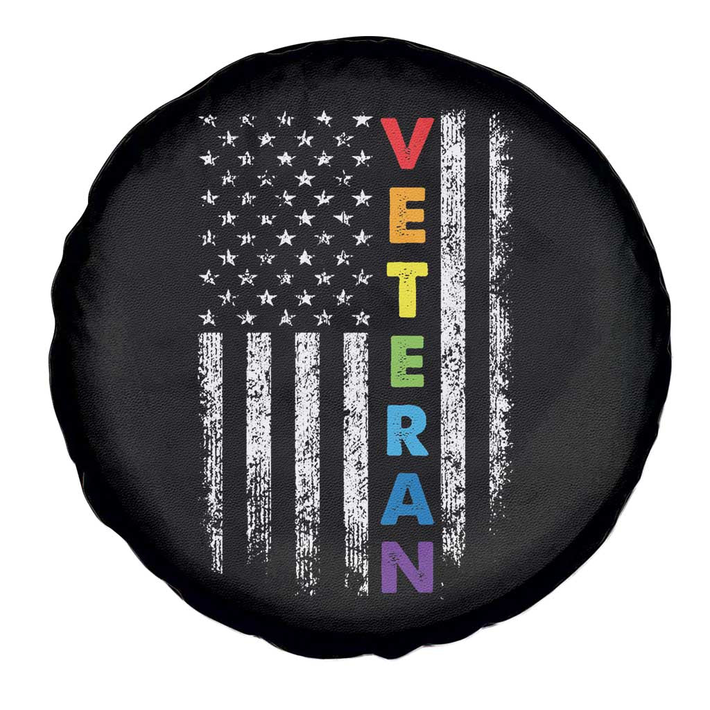 LGBT Veteran Spare Tire Cover American Flag Rainbow Military Army TS09 Print Your Wear