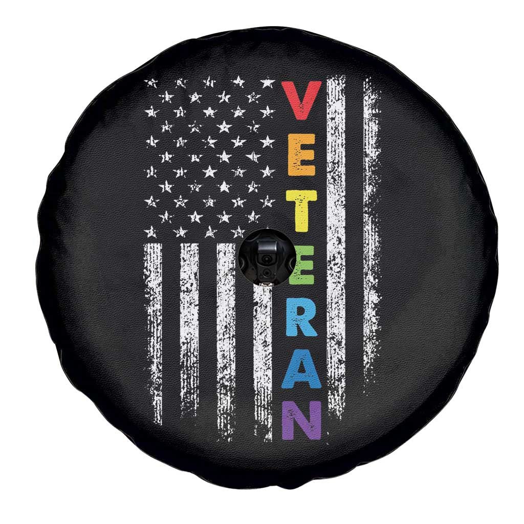 LGBT Veteran Spare Tire Cover American Flag Rainbow Military Army TS09 Print Your Wear