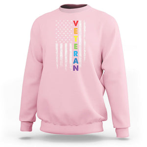 LGBT Veteran Sweatshirt American Flag Rainbow Military Army TS09 Light Pink Printyourwear