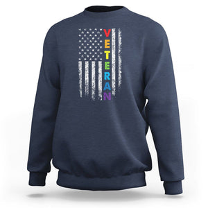 LGBT Veteran Sweatshirt American Flag Rainbow Military Army TS09 Navy Printyourwear