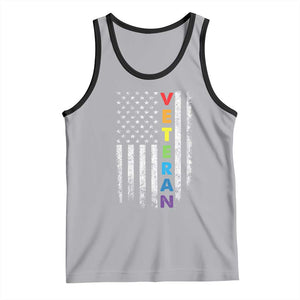 LGBT Veteran Tank Top American Flag Rainbow Military Army TS09 Athletic Heather Black Print Your Wear