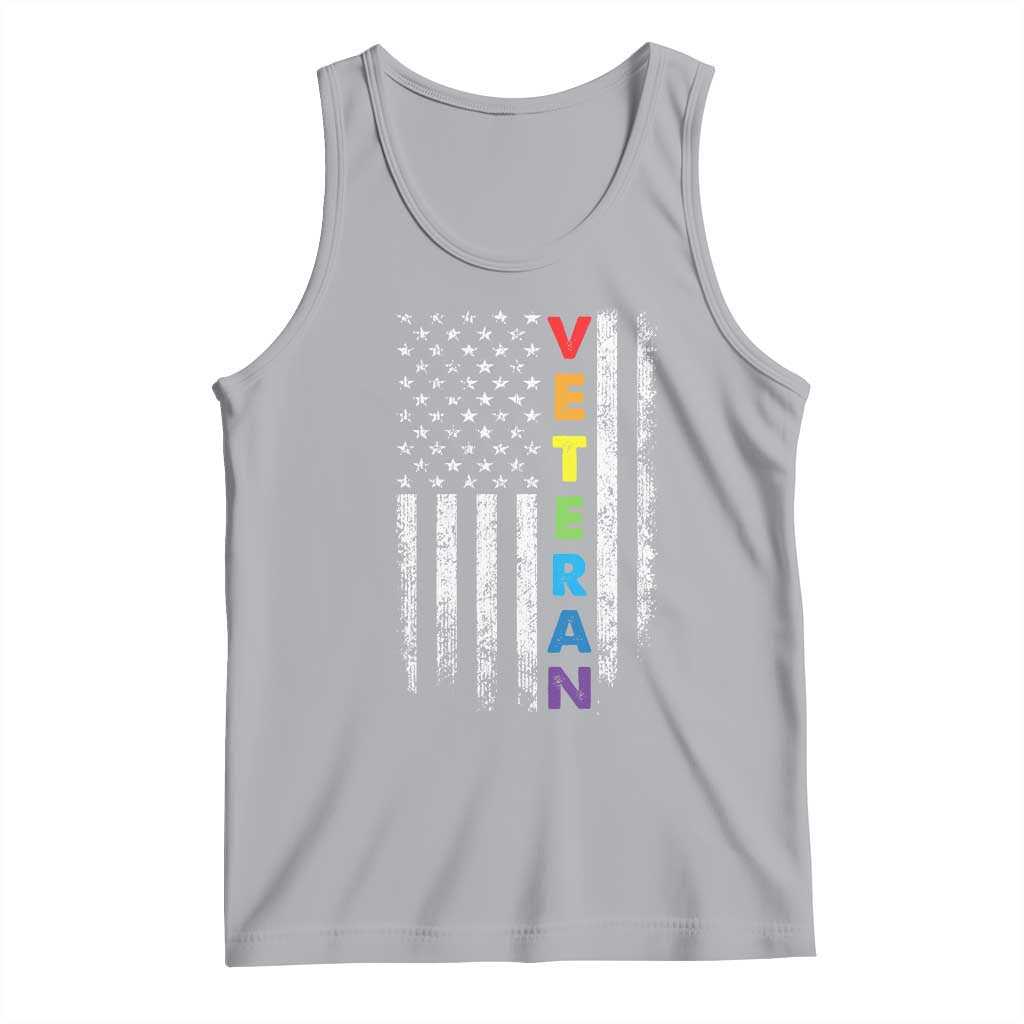 LGBT Veteran Tank Top American Flag Rainbow Military Army TS09 Athletic Heather Print Your Wear