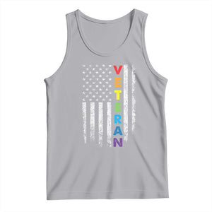 LGBT Veteran Tank Top American Flag Rainbow Military Army TS09 Athletic Heather Print Your Wear