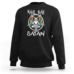 Hail Gay Satan Sweatshirt Goth Baphomet Devil LGBT Pride TS09 Black Printyourwear