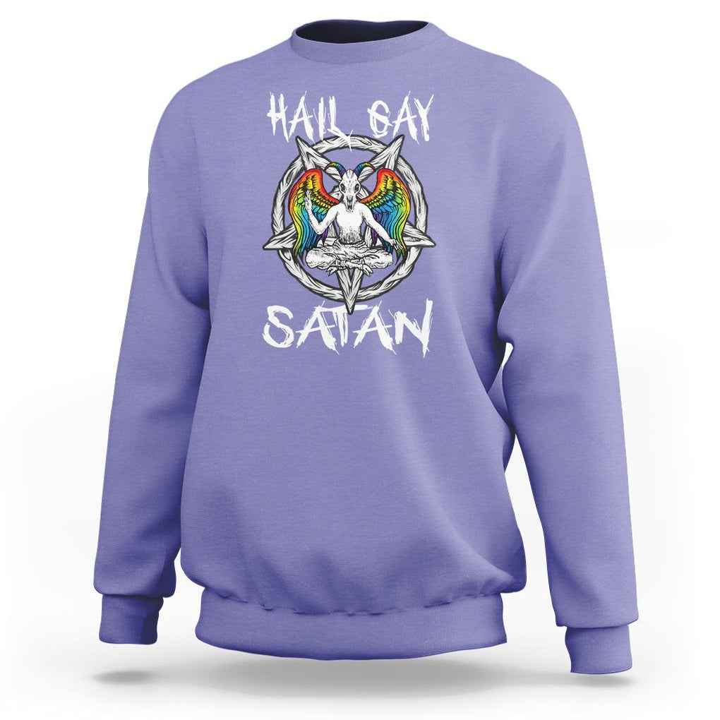 Hail Gay Satan Sweatshirt Goth Baphomet Devil LGBT Pride TS09 Violet Printyourwear