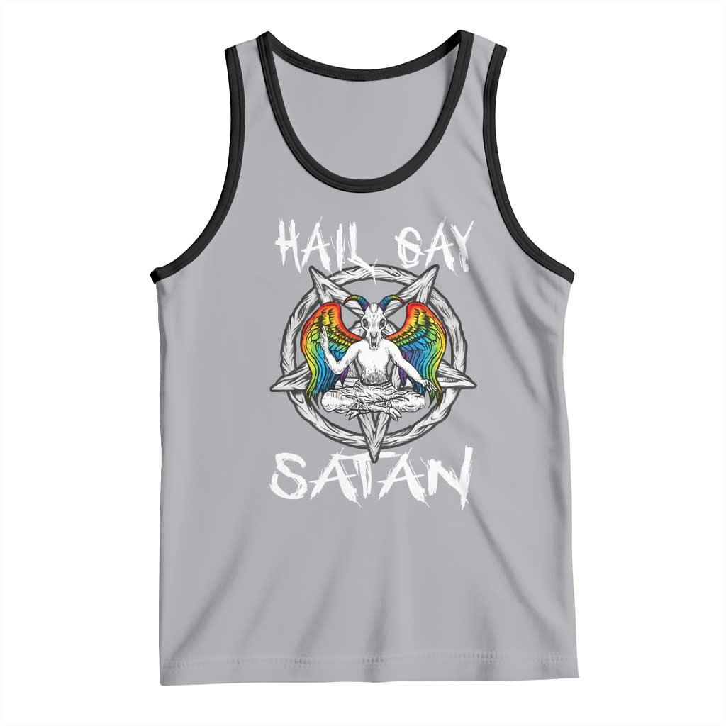 Hail Gay Satan Tank Top Goth Baphomet Devil LGBT Pride TS09 Athletic Heather Black Print Your Wear