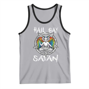 Hail Gay Satan Tank Top Goth Baphomet Devil LGBT Pride TS09 Athletic Heather Black Print Your Wear