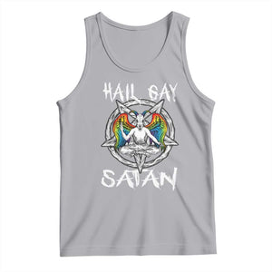 Hail Gay Satan Tank Top Goth Baphomet Devil LGBT Pride TS09 Athletic Heather Print Your Wear