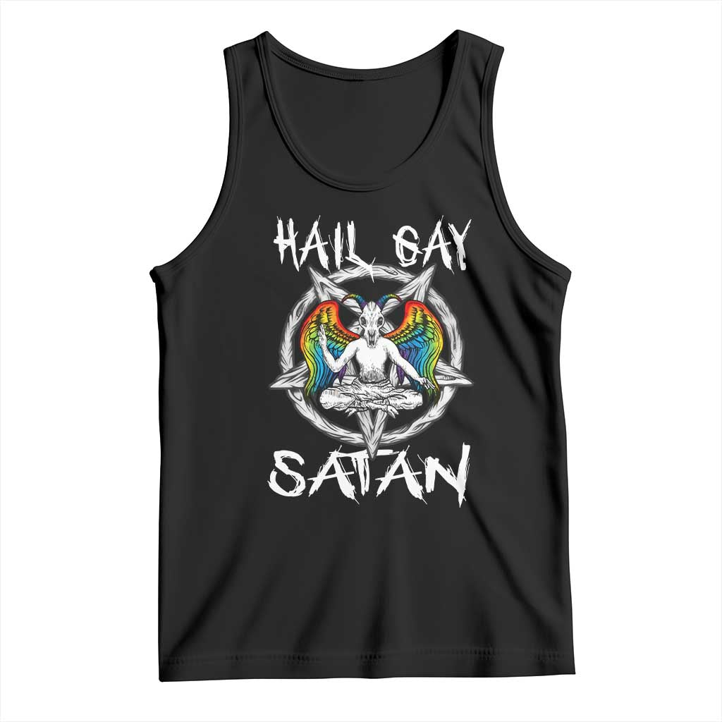 Hail Gay Satan Tank Top Goth Baphomet Devil LGBT Pride TS09 Black Print Your Wear