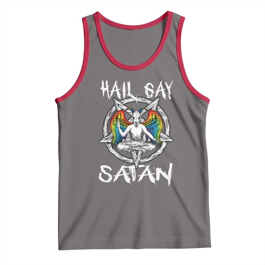 Hail Gay Satan Tank Top Goth Baphomet Devil LGBT Pride TS09 Deep Heather Red Print Your Wear