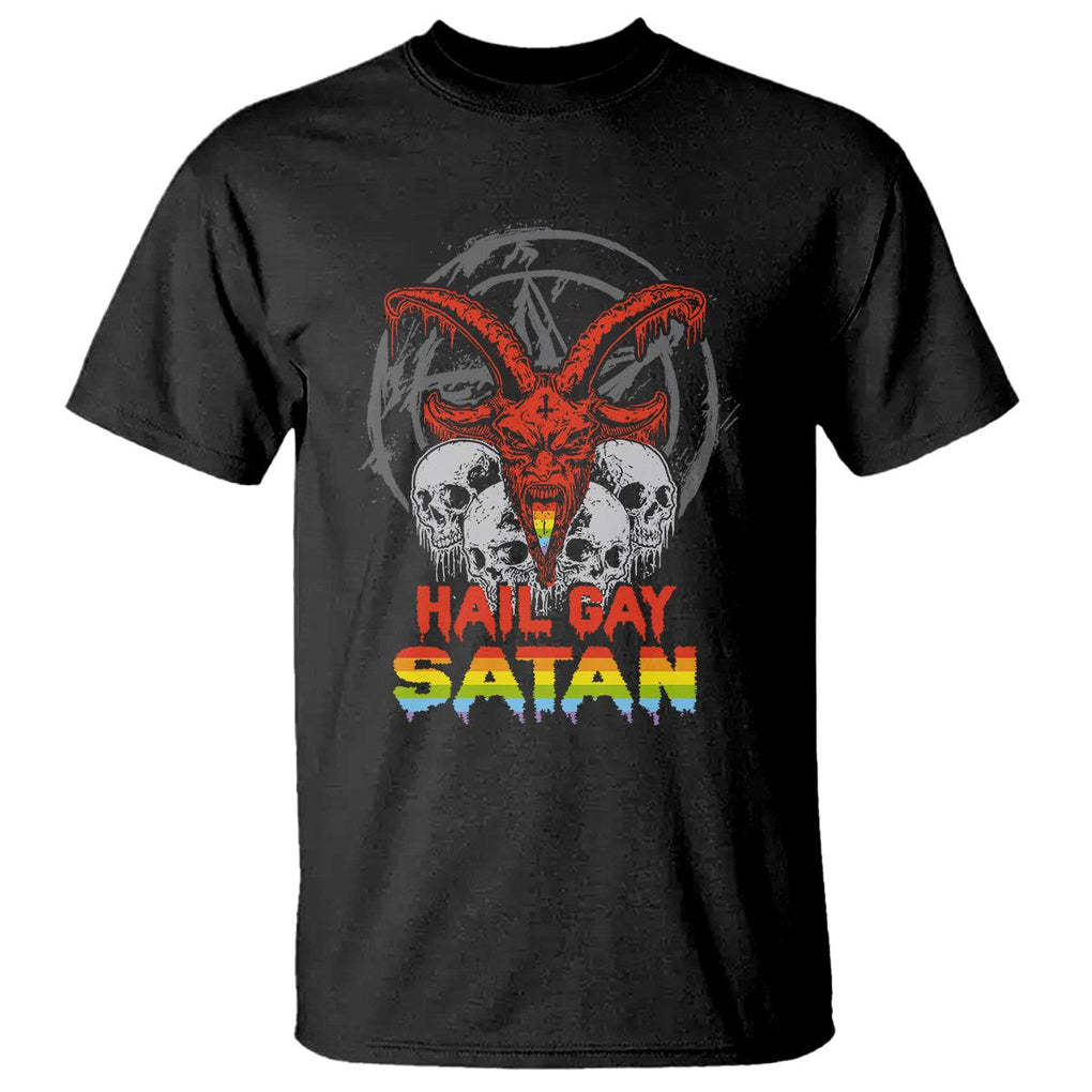 Hail Gay Satan T Shirt Skull Goth Baphomet Devil LGBT Pride TS09 Black Printyourwear