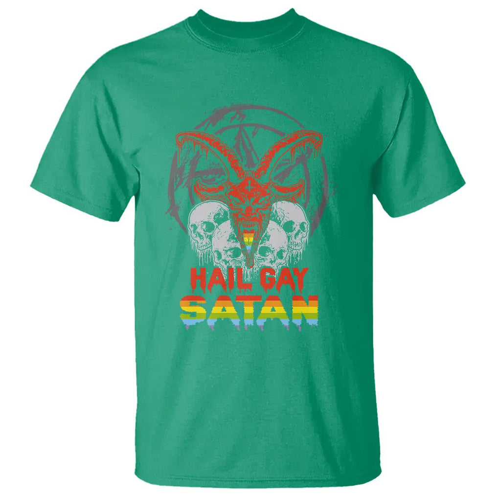 Hail Gay Satan T Shirt Skull Goth Baphomet Devil LGBT Pride TS09 Irish Green Printyourwear