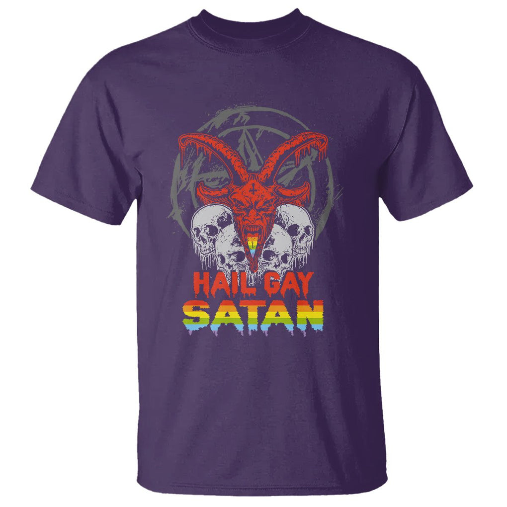 Hail Gay Satan T Shirt Skull Goth Baphomet Devil LGBT Pride TS09 Purple Printyourwear
