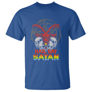 Hail Gay Satan T Shirt Skull Goth Baphomet Devil LGBT Pride TS09 Royal Blue Printyourwear