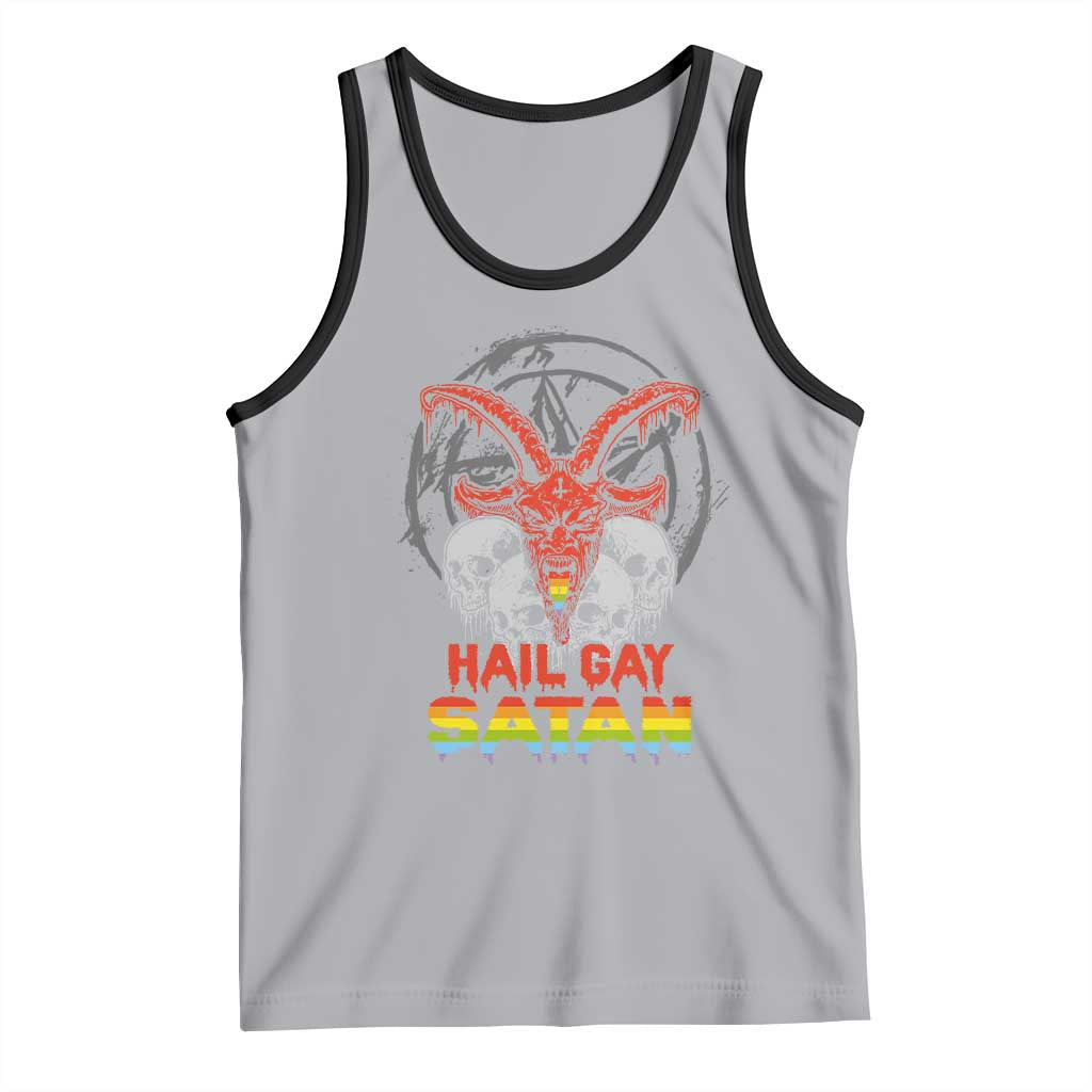 Hail Gay Satan Tank Top Skull Goth Baphomet Devil LGBT Pride TS09 Athletic Heather Black Print Your Wear