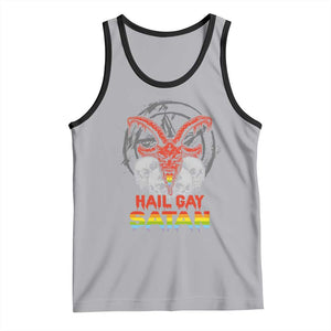 Hail Gay Satan Tank Top Skull Goth Baphomet Devil LGBT Pride TS09 Athletic Heather Black Print Your Wear
