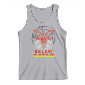 Hail Gay Satan Tank Top Skull Goth Baphomet Devil LGBT Pride TS09 Athletic Heather Print Your Wear