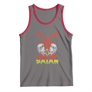 Hail Gay Satan Tank Top Skull Goth Baphomet Devil LGBT Pride TS09 Deep Heather Red Print Your Wear