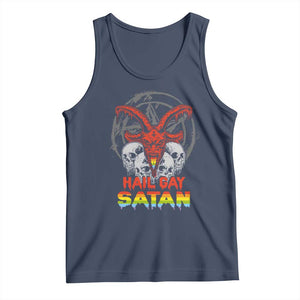 Hail Gay Satan Tank Top Skull Goth Baphomet Devil LGBT Pride TS09 Navy Print Your Wear