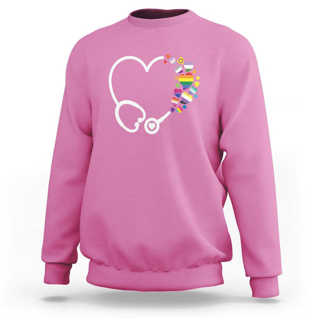 LGBT Nurse Sweatshirt Rainbow Flag Stethoscope Nurse RN Gay Pride TS09 Azalea Printyourwear