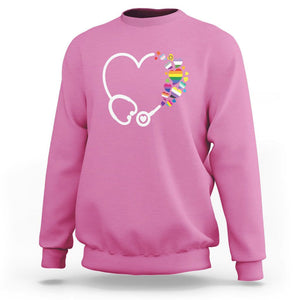 LGBT Nurse Sweatshirt Rainbow Flag Stethoscope Nurse RN Gay Pride TS09 Azalea Printyourwear