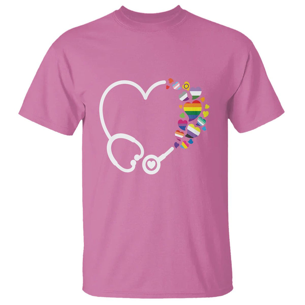LGBT Nurse T Shirt Rainbow Flag Stethoscope Nurse RN Gay Pride TS09 Azalea Printyourwear