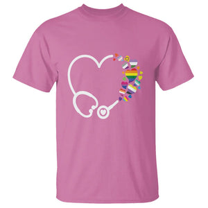 LGBT Nurse T Shirt Rainbow Flag Stethoscope Nurse RN Gay Pride TS09 Azalea Printyourwear