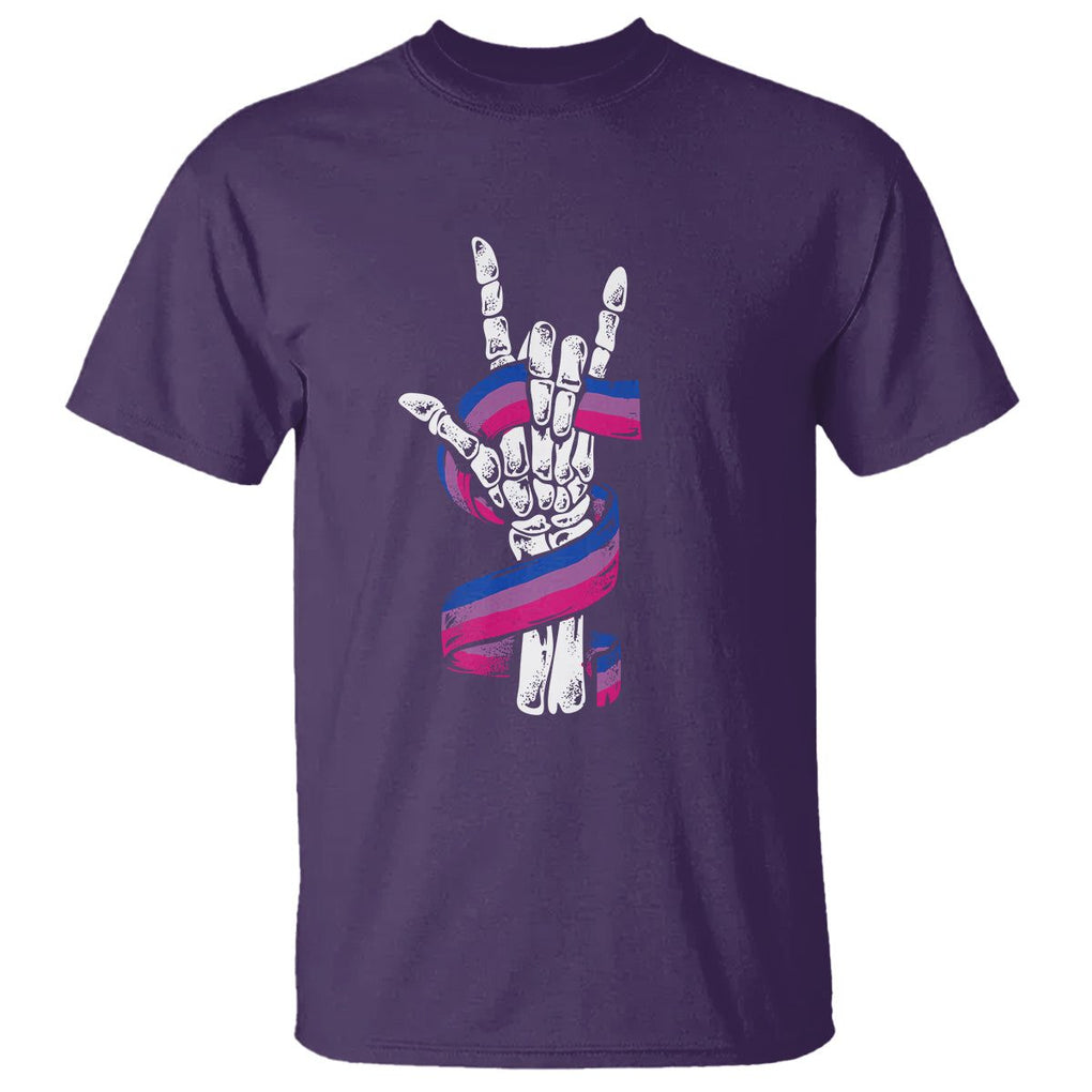 Pansexual Pride T Shirt Skeleton Rock Hand LGBTQ Pans Flag TS09 Purple Printyourwear