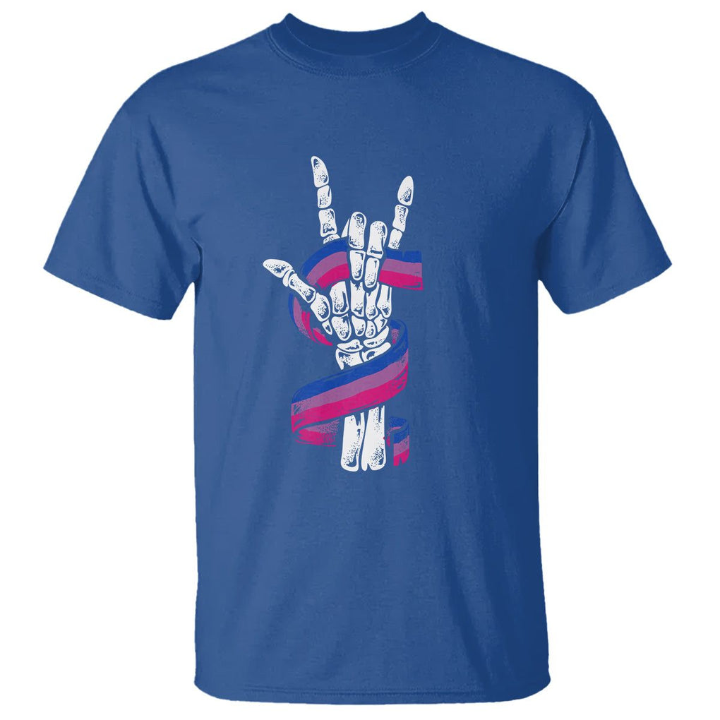 Pansexual Pride T Shirt Skeleton Rock Hand LGBTQ Pans Flag TS09 Royal Blue Printyourwear