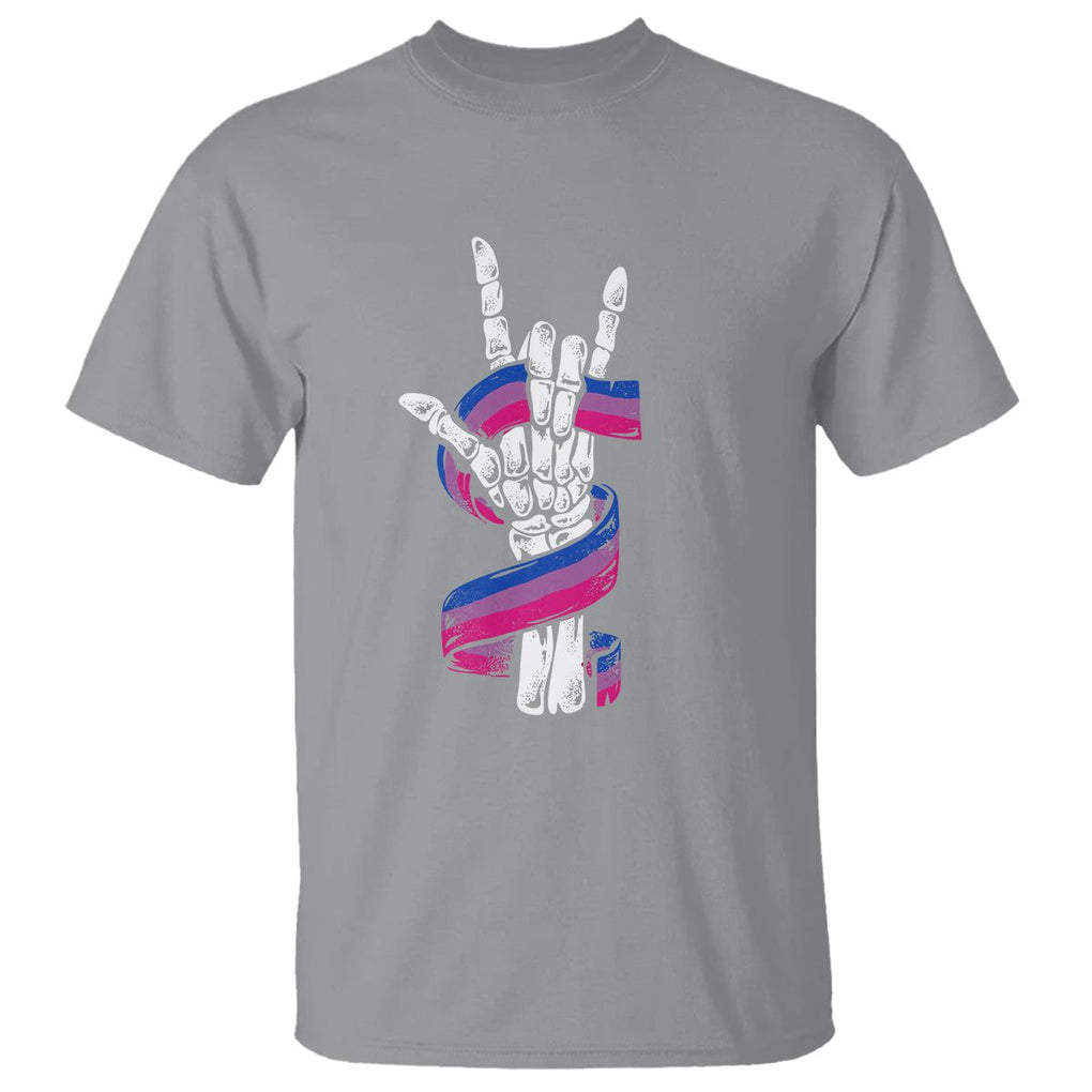 Pansexual Pride T Shirt Skeleton Rock Hand LGBTQ Pans Flag TS09 Sport Gray Printyourwear