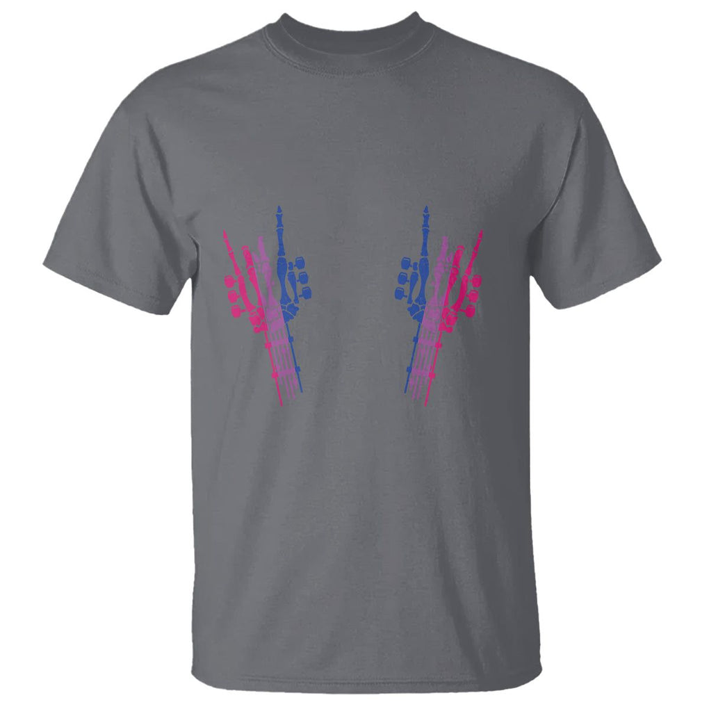 Pansexual Pride T Shirt Skeleton Rock Hand LGBTQ Pans Flag TS09 Charcoal Printyourwear
