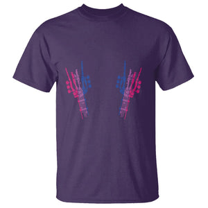 Pansexual Pride T Shirt Skeleton Rock Hand LGBTQ Pans Flag TS09 Purple Printyourwear
