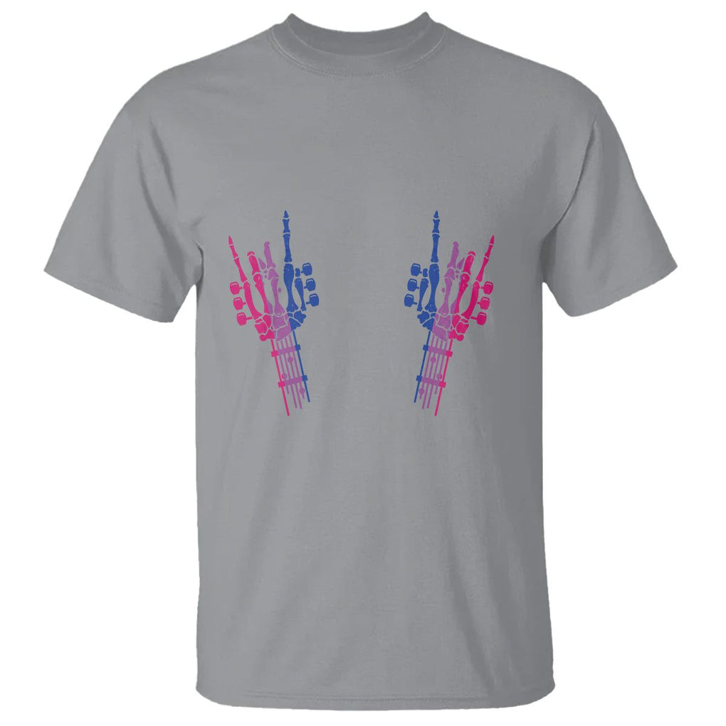 Pansexual Pride T Shirt Skeleton Rock Hand LGBTQ Pans Flag TS09 Sport Gray Printyourwear