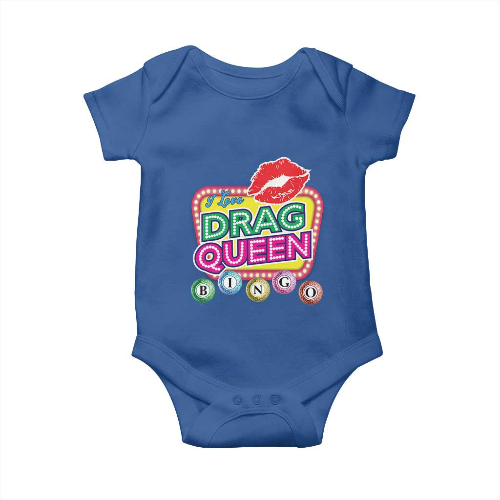 Drag Queen Baby Onesie I Love Drag Queen Bingo Fan LGBTQ TS09 Royal Blue Print Your Wear