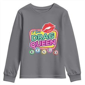 Drag Queen Youth Sweatshirt I Love Drag Queen Bingo Fan LGBTQ TS09 Charcoal Print Your Wear