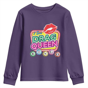 Drag Queen Youth Sweatshirt I Love Drag Queen Bingo Fan LGBTQ TS09 Purple Print Your Wear