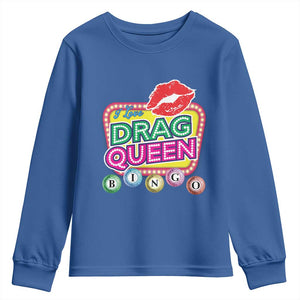 Drag Queen Youth Sweatshirt I Love Drag Queen Bingo Fan LGBTQ TS09 Royal Blue Print Your Wear