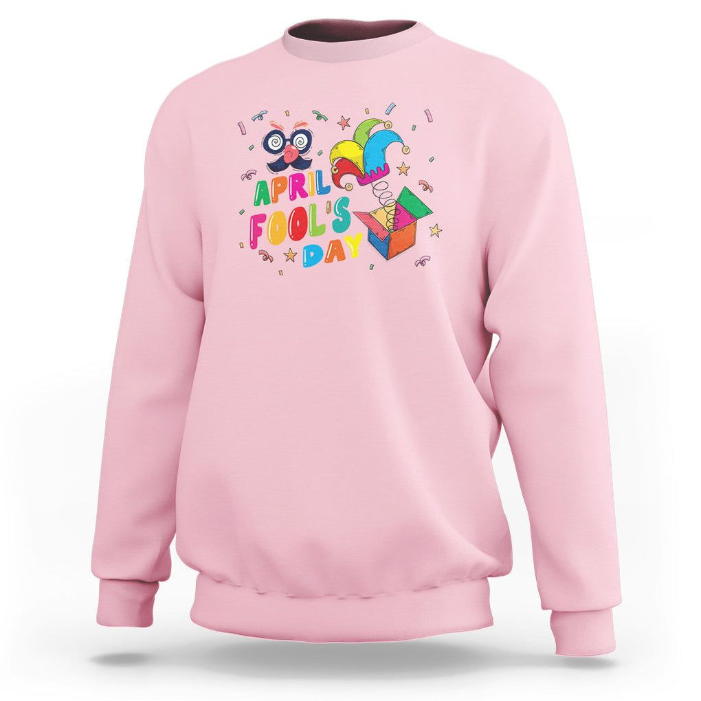 Funny April Fool's Day Pranks Jester Hat Sweatshirt TS09 Light Pink Printyourwear