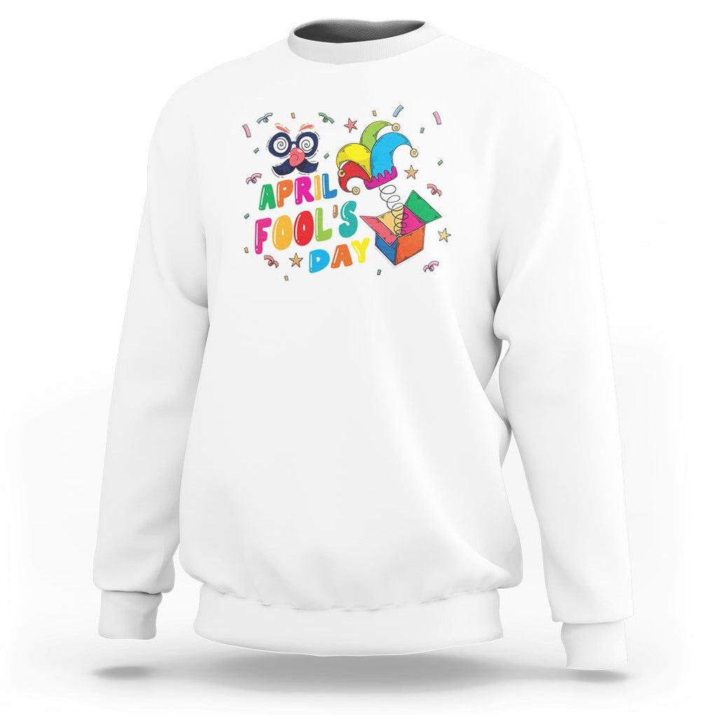Funny April Fool's Day Pranks Jester Hat Sweatshirt TS09 White Printyourwear