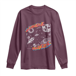 Funny Neurodiversity Long Sleeve Shirt Neurodiverse Brain Universe Autism ADHD TS09 Maroon Print Your Wear