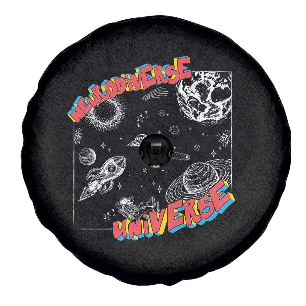 Funny Neurodiversity Spare Tire Cover Neurodiverse Brain Universe Autism ADHD TS09 Print Your Wear