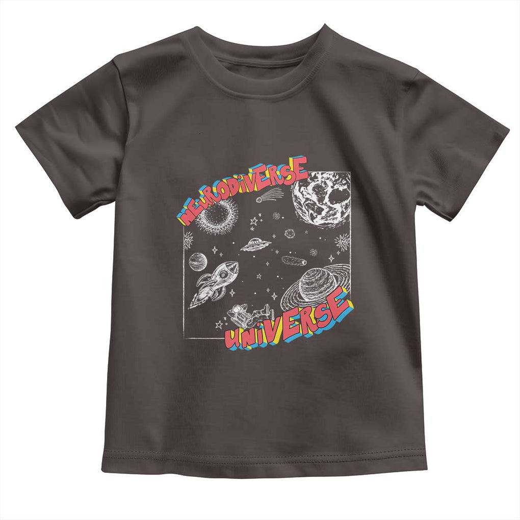 Funny Neurodiversity Toddler T Shirt Neurodiverse Brain Universe Autism ADHD TS09 Dark Chocolate Print Your Wear
