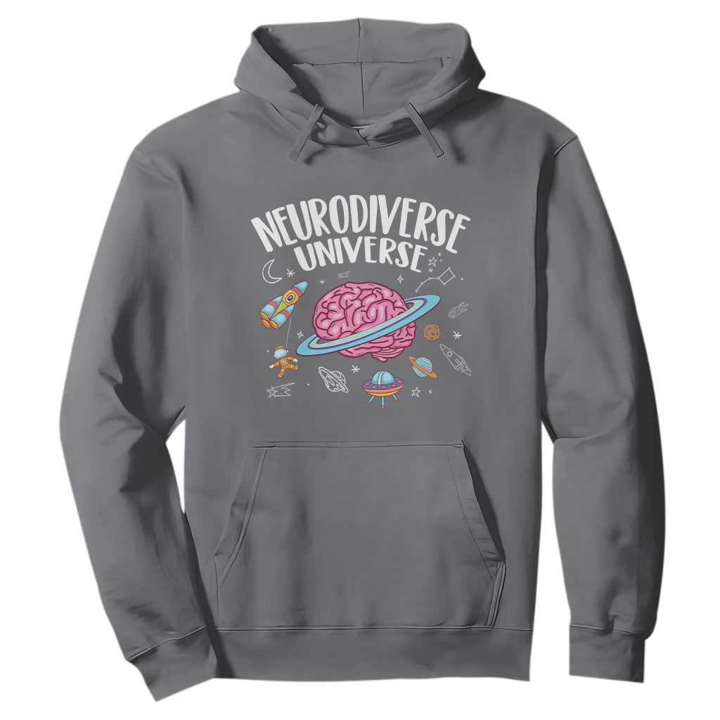 Neurodiversity Hoodie Neurodiverse Funny Brain Universe Autism ADHD ASD TS09 Charcoal Printyourwear