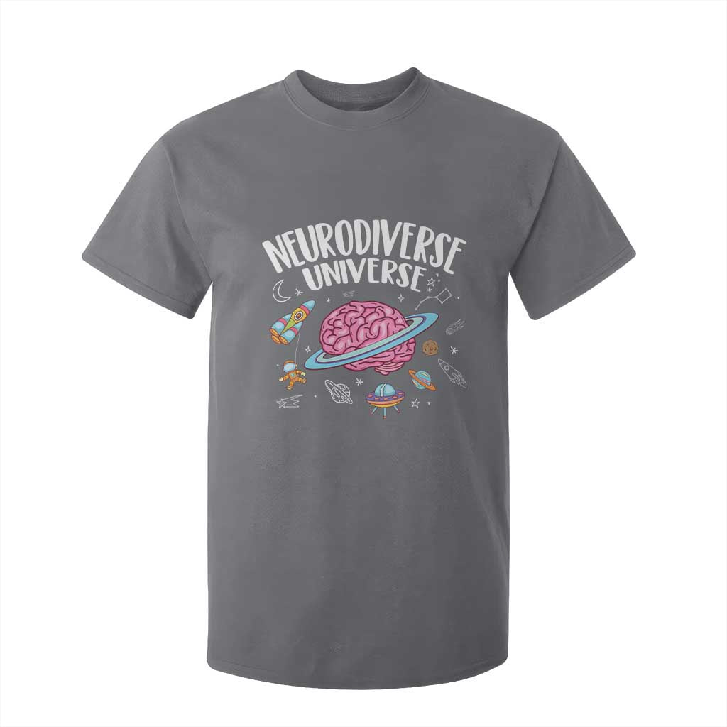 Neurodiversity T Shirt For Kid Neurodiverse Funny Brain Universe Autism ADHD ASD TS09 Charcoal Printyourwear