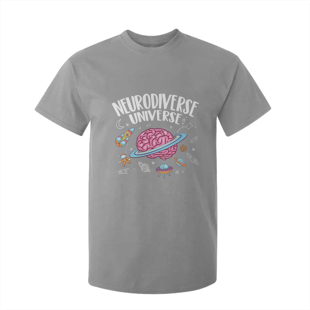 Neurodiversity T Shirt For Kid Neurodiverse Funny Brain Universe Autism ADHD ASD TS09 Sport Gray Printyourwear