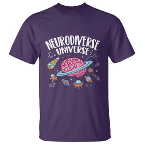 Neurodiversity T Shirt Neurodiverse Funny Brain Universe Autism ADHD ASD TS09 Purple Printyourwear